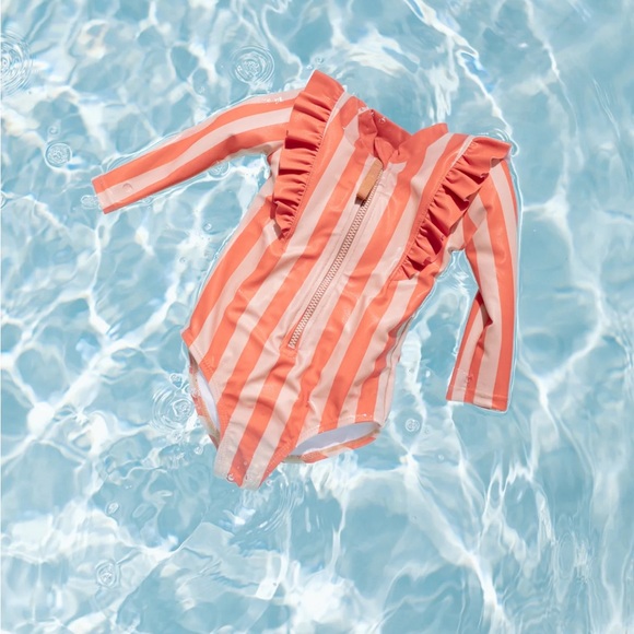 Pehr Ruffled Striped Kids Swimsuit - Picture 2 of 8